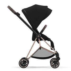 Cybex Прогулочная коляска Saisai Mios3, реверсивная, раскладывающаяся, высокая посадка, дышащая, легкая, складная зонтичная коляска, многофункциональная, рама Rose Gold с черным козырьком