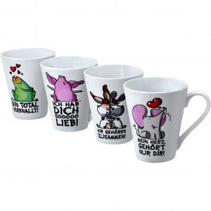 Стаканы Tierisch с 4 декоративными надписями, набор из 4 штук Retsch Arzberg, Bunt