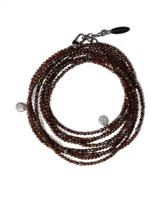 Браслет-обертка, украшенный кристаллами Brunello Cucinelli, коричневый