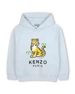 Детский свитер синего цвета из хлопка Kenzo Kids