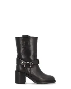 Женские ботинки из телячьей кожи с противоскользящей подошвой и молнией Alpe, черный