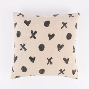 Чехол на подушку Faiza dots heartsкресты кремовый черный 45х45см Indes Fuggerhaus