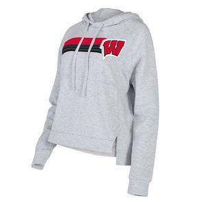 Женская серая толстовка wisconsin badgers cedarâ tri-blend raglan pullover hoodie Unbranded