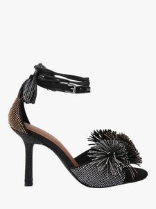 Пом-пом замшевые сандалии с завязками на щиколотке Kurt Geiger London, Black