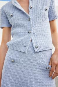 Юбка из структурированного трикотажа H&M, голубой