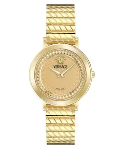 Женские наручные часы Swiss Delphinus с позолоченным браслетом 35 мм Versace