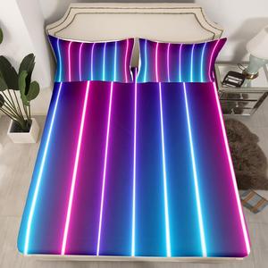 Erosebridal Комплект постельного белья Abstract Ombre с геометрическими полосами розового синего и бирюзового цветов, Stripe 01