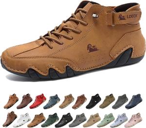 Мужские водонепроницаемые дышащие высокие ботинки-чукка ручной работы, нескользящие, для походов, вождения, кемпинга, легкие босоножки на все сезоны Generic, светло-коричневый