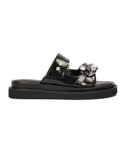 Мюли с цирконием и цепочкой Kazar, черный