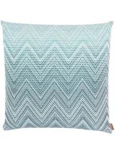 Шерстяная подушка с узором зигзаг Missoni Home, синий