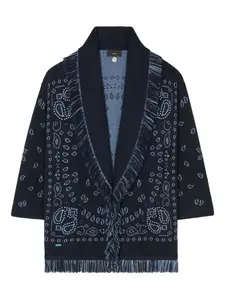 Жаккардовое пальто с узором пейсли Alanui, синий