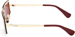 Солнцезащитные очки MaxMara MM0118 32S, блестящие, бледно-золотистые, 68/3/135, женские