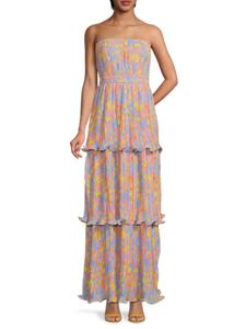 Цветочное многоярусное платье Laine Amur, цвет Blue Multicolor