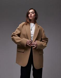 Свободный блейзер Topshop coord в серо-коричневом цвете