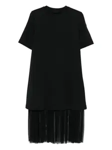 Многослойное платье миди MONCLER, черный