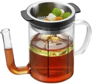 Кувшин для отделения жира GEFU "SEPARATO", боросиликатное стекло, эффективное отделение жира, 0,5 литра Объем 0,5 л, цвет Transparent