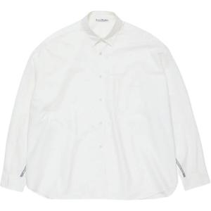 Хлопковая рубашка с логотипом Acne Studios, белый