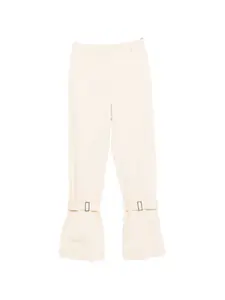 Хлопковые брюки с ремешками Patrizia Pepe, бежевый