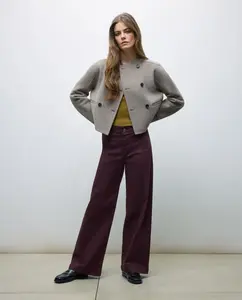 Женские брюки клеш с центральным швом Tintoretto, бордовый