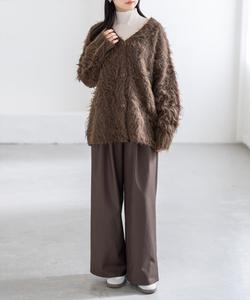 пушистый вязаный кардиган