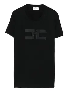 Футболка с вышитым логотипом Elisabetta Franchi, черный