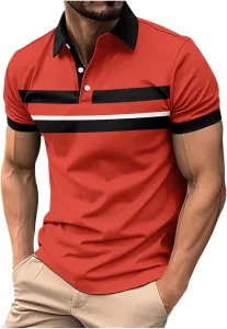 Мужская поло с коротким рукавом классического кроя QUNPIU