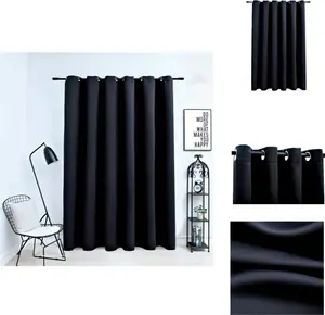 Плотная штора с металлическими люверсами, черная, 290 x 245 см - Шторы и шторы vidaXL