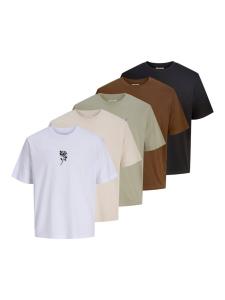 Футболка JACK & JONES JACK & JONES JJWOLFIE, Beige/Chocolate/Pastel green/Black/White
