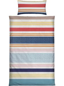 Постельное белье из сатина в джинс-бордо-бежевых тонах REDBEST, 200x200 см (40x80 см)