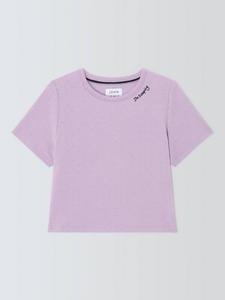 Детская кофта для пижамы с узором петель в виде сердечек John Lewis, Purple