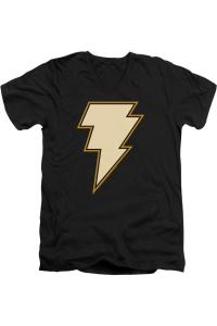 Футболка с коротким рукавом и V-образным вырезом для взрослых из хлопка премиум-класса с эмблемой на груди Black Adam Gildan