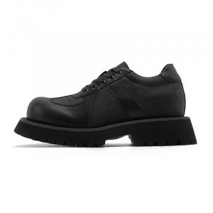 Двухслойные повседневные туфли дерби с лоскутным кроем на платформе, увеличивающие рост на 5 см SHUPATE, Black