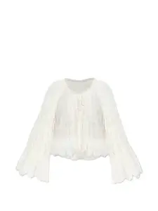 Блузка Darline из кружева с расклешенными рукавами Loveshackfancy, белый