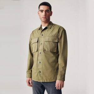 Мужская поплиновая рубашка NEXT с двумя карманами, цвет Khaki