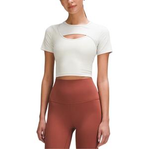 Футболка женская с круглым вырезом Moderate Lululemon, bone белый/bone