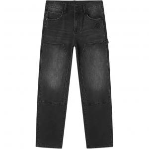 Karl Lagerfeld / Karl Lagerfeld Jeans Мужские темно-серые брюки прямого кроя средней жесткости