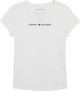 Футболка с коротким рукавом и логотипом-флажком Tommy Hilfiger для девочек, White/Classic Logo