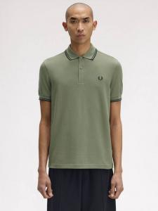 Хлопковая поло с коротким рукавом Regular Fit Fred Perry, Lrlwrthgreen/Blk