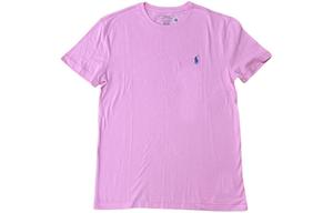 Polo Ralph Lauren Однотонный футболка с вышивкой маленькой лошади, мужская, короткий рукав, повседневная, розовая