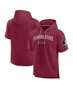 Мужская гранатовая толстовка с капюшоном Florida State Seminoles Ready с короткими рукавами Fanatics