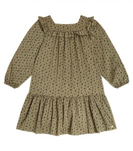 Хлопковое платье с цветочным принтом Tartine et Chocolat, зеленый