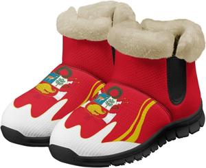 Зимние ботинки с узором флага для женщин, ботильоны на меху, теплые с флисовой подкладкой, на мягкой подошве, противоскользящие Twousenru, Peruvian Flag