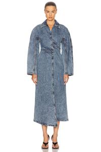 Спиральное пальто-тренч Alaïa, Bleu Neige