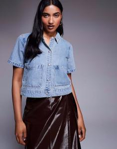 Джинсовая куртка с короткими рукавами, светло-синяя Abrand Jeans