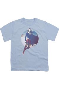 Футболка Supergirl Cloudy Circle с коротким рукавом для детей Gildan, светло-голубой
