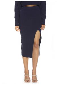 Юбка миди в рубчик ALEXIA ADMOR, темно-синий