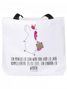 Сумка-шоппер Mr & Mrs Panda Einhorn Koffer, белый