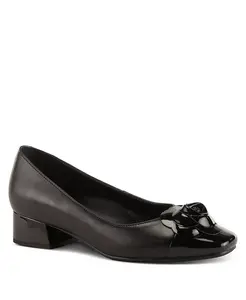 Женские ботинки Angelinite из кожи на шнуровке с мыском, украшенные цветочной аппликацией, с кожаной стелькой для комфорта и гибким низким каблуком - стиль для повседневного удобства Azura, черный