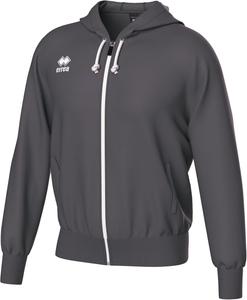 Худи ERREA на молнии, унисекс JACOB, капюшон на сетчатой подкладке, карман-кенгуру, ребристые рукава, ребристый низ, серый