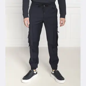 Шерстяные брюки карго стандартного кроя Les Hommes, синий